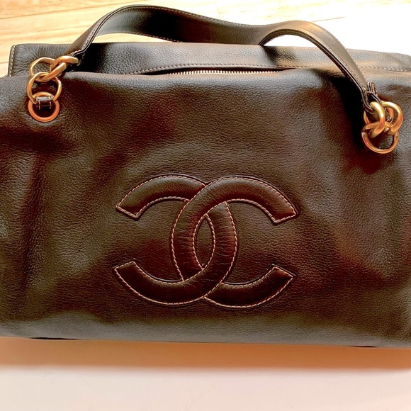 CHANEL Rodeo Chocolate Slouchy Caviar Hobo Oversize Vintage 🤎 Brown Matte Gold - Picture 4 of 16